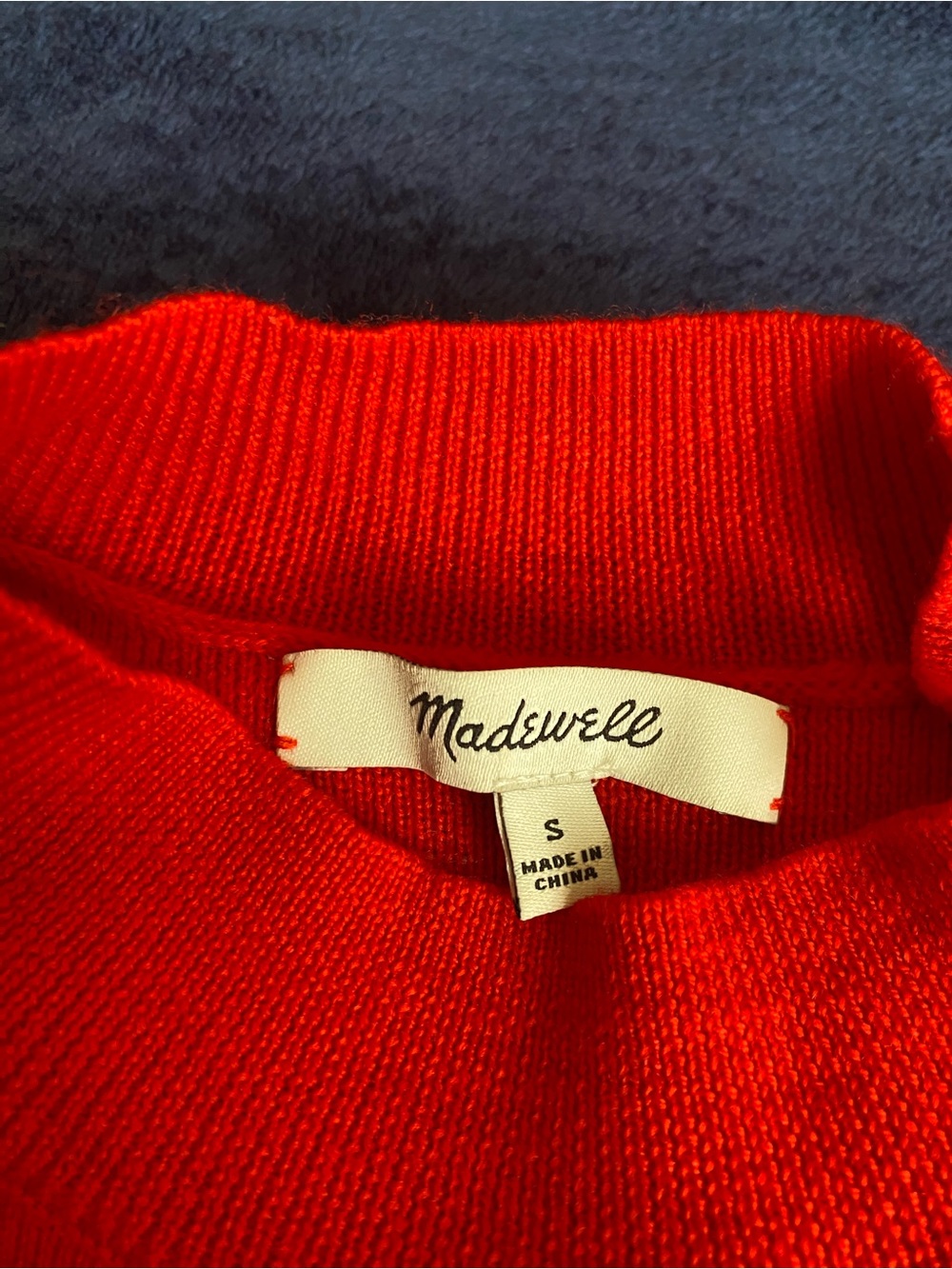 Madewell Red Mock Neck Sweater Size Small NWOT - Picture 2 of 4